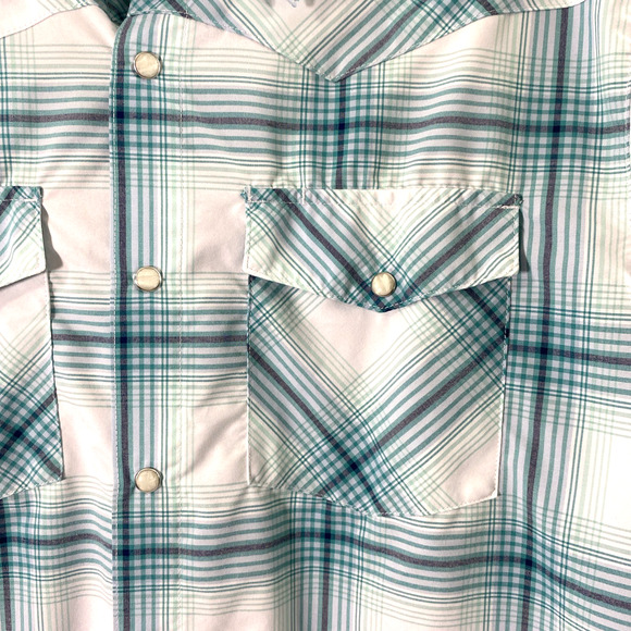 Magellan Shirt Mens Medium Blue Plaid Pearl‎ Snap Vented Outdoors Fish Wicking - Picture 12 of 12